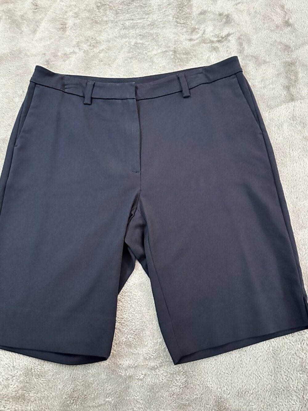 J. Jill Essential Cotton Stretch Ponte Knit Shorts Women's 12 Navy Blue